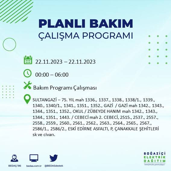 İstanbul'un bu ilçelerinde yaşayanlar dikkat: Saatlerce sürecek elektrik kesintisi için hazır olun 37